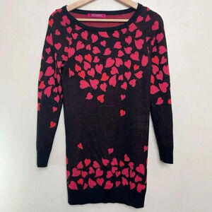 Anna Sui Dolly Girl  Womens Xsmall Falling Heart Knit Sweater